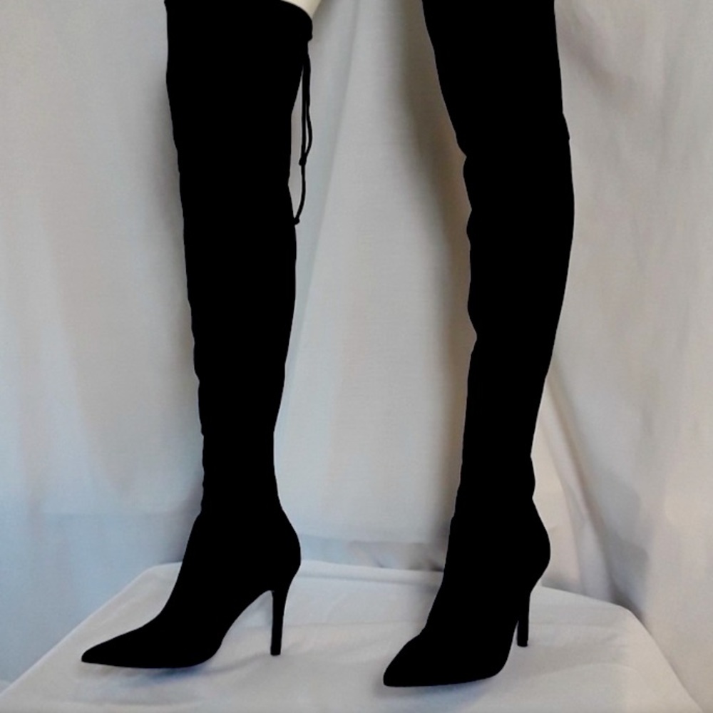 Aldo Suede knee high stiletto boots